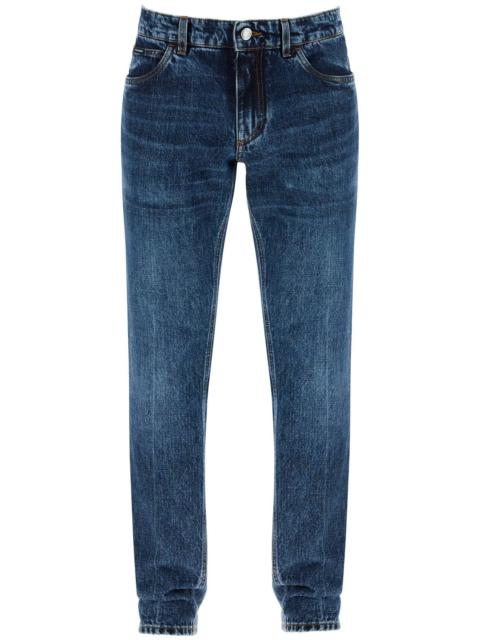 REGULAR JEANS WITH CONTRASTING POCKET