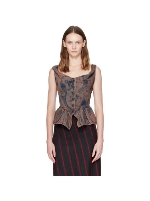 Vivienne Westwood Blue & Brown Monday Denim Vest