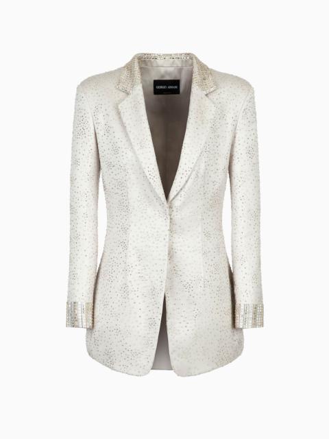 GIORGIO ARMANI Crystal-embroidered single-breasted jacket