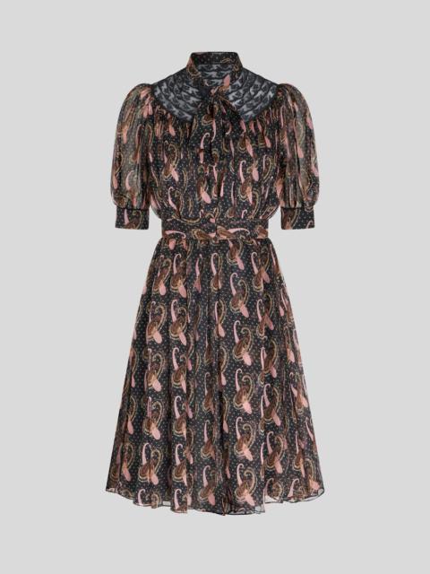 PAISLEY CREPON MINI DRESS