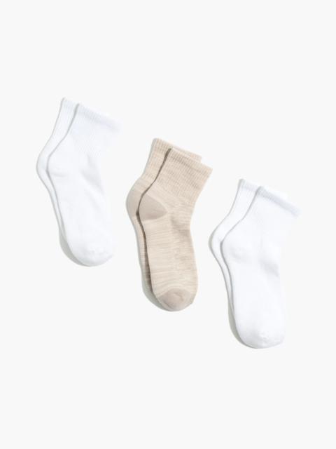 Madewell Three-Pack MWL Cloudlift Ankle Socks
