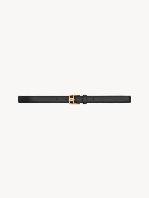 SAINT LAURENT CASSANDRE DOUBLE-BUCKLE THIN BELT IN SMOOTH LEATHER