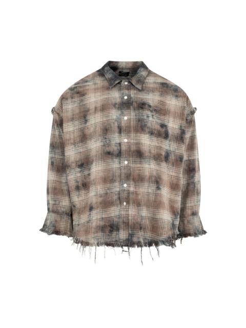 R13 SHREDDED SEAM DROP NECK SHIRT