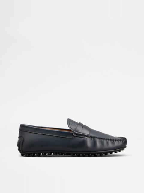 CITY GOMMINO DRIVING SHOES IN LEATHER - BLUE