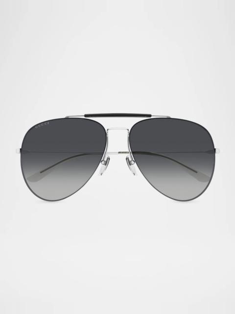 GUCCI Men's GG2255S Pure Light Metal Pilot Sunglasses