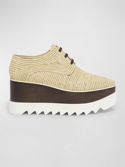 Stella McCartney Elyse Raffia Platform Sneaker Loafers