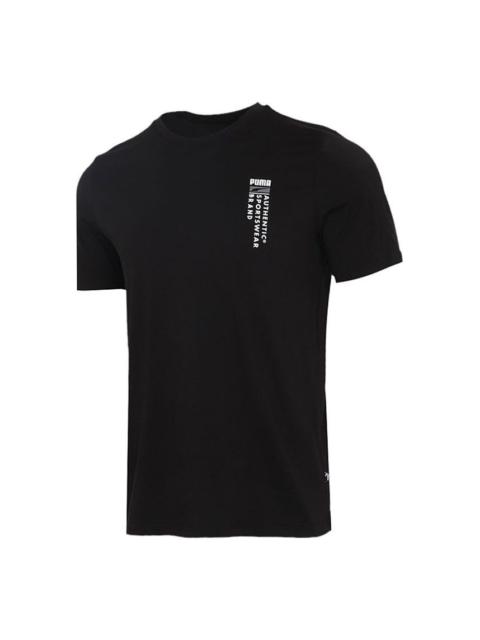 PUMA Casual Graphic T-Shirts 'Black' 855975-01