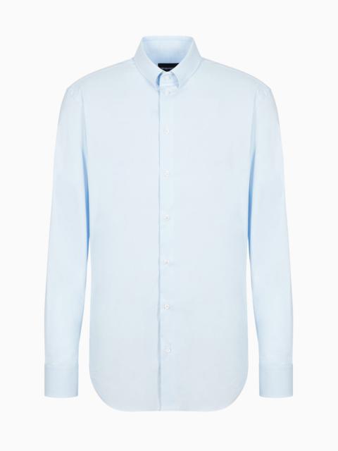 Stretch cotton poplin shirt