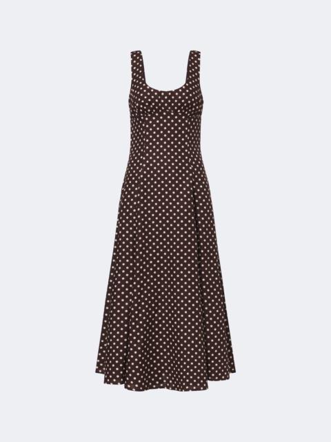 FAITHFULL Esme polka-dot linen midi dress