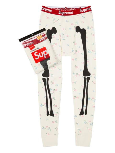 Supreme x  Hanes® bones-print thermal pants