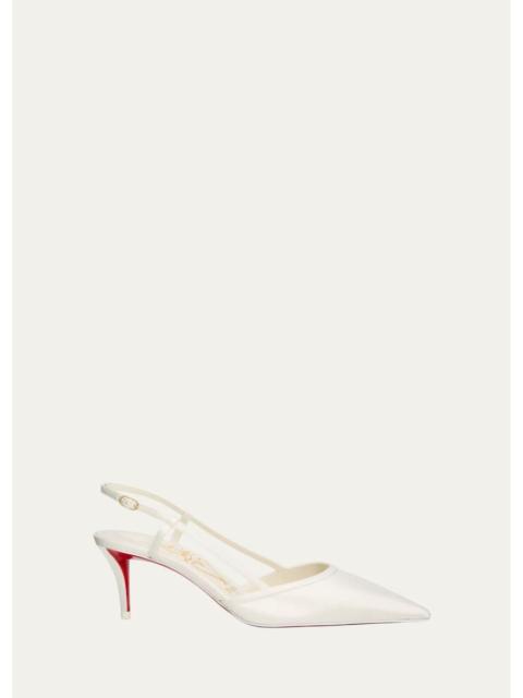 Christian Louboutin 60mm Miss Z Satin Slingback Pumps