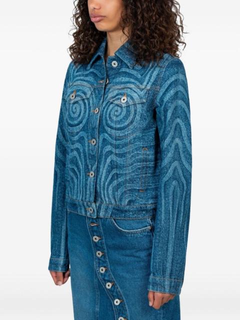 Jean Paul Gaultier swirl-pattern denim jacket