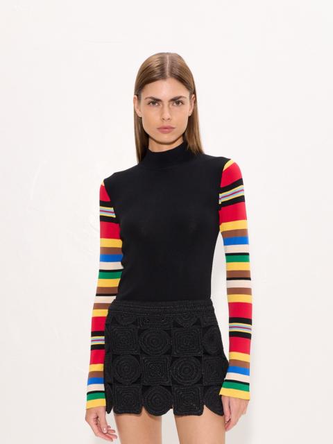 SIMONMILLER Adri Knit Top In Black/Multi Stripe