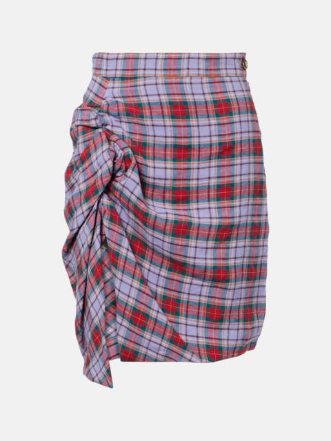 Vivienne Westwood Panther gathered linen midi skirt