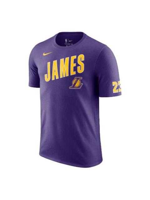 Nike Nike NBA Los Angeles Lakers LeBron James Sports Short Sleeve Purple AH0078-551