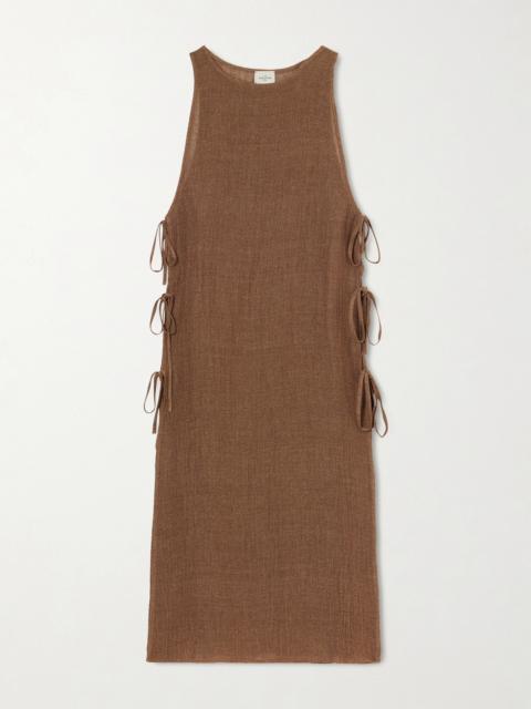 LE KASHA Jarajug Linen Midi Dress