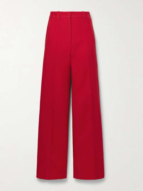 Valentino Wool and silk-blend crepe straight-leg pants