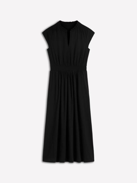BODEN Alba Smocked Jersey Midi Dress-Black