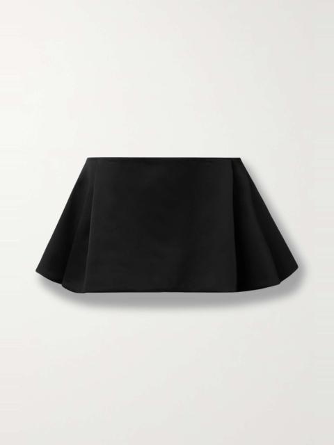 Rafla pleated woven mini skirt