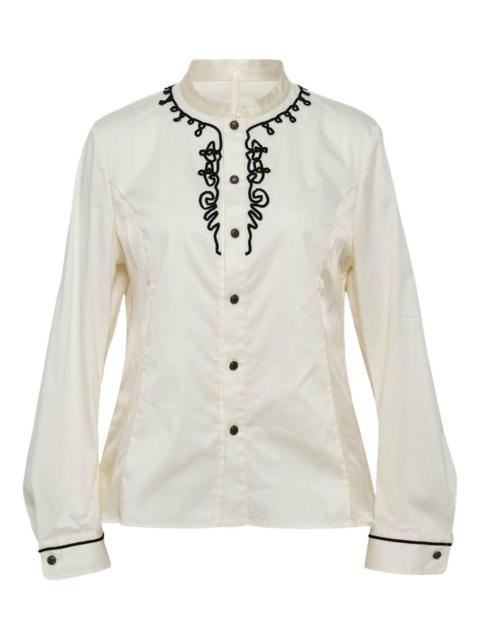 RENLI SU detail-embroidery button shirt