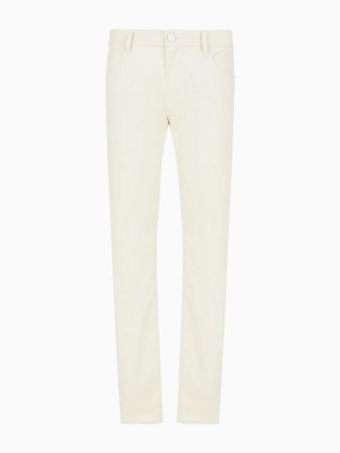 GIORGIO ARMANI Regular-fit, five-pocket trousers in ribbed cotton and cashmere