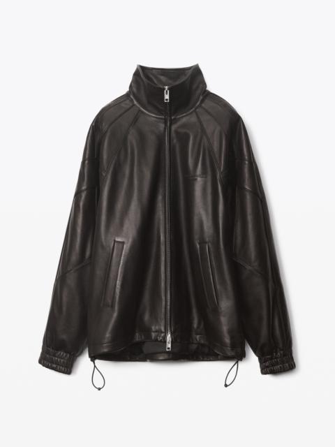 Alexander Wang TRACK JACKET IN LUXE SMOOTH LEATHER
