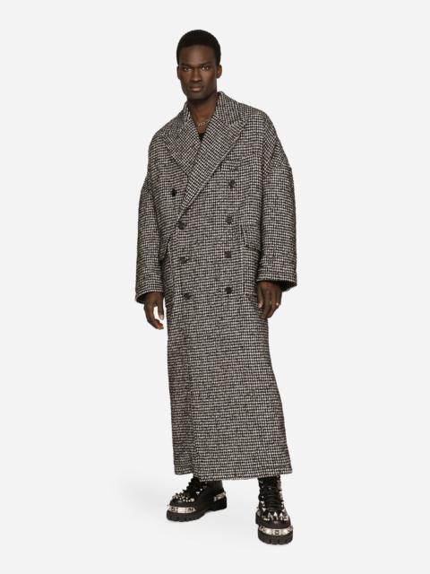 Dolce & Gabbana Double-breasted wool houndstooth coat