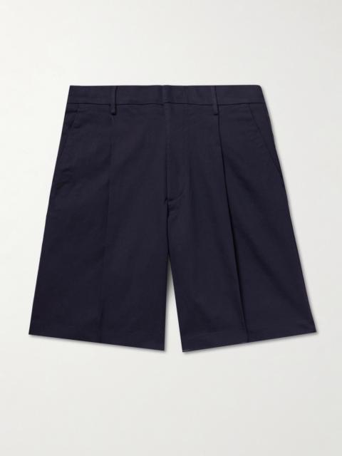 NN07 Kay 1420 Straight-Leg Pleated Stretch Organic Cotton Shorts