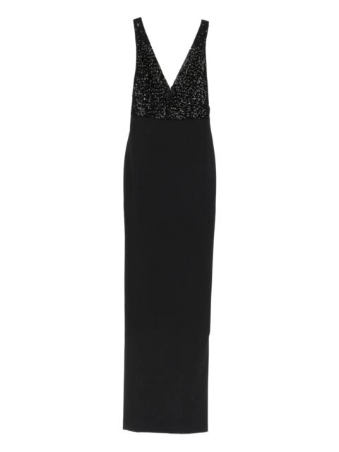 ELISABETTA FRANCHI Elisabetta Franchi Rhinestones V-neck Dress