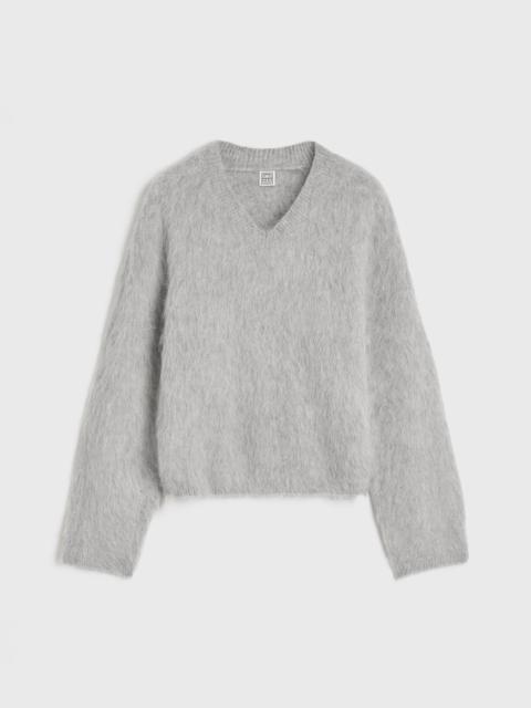 Petite alpaca-blend knit light grey melange