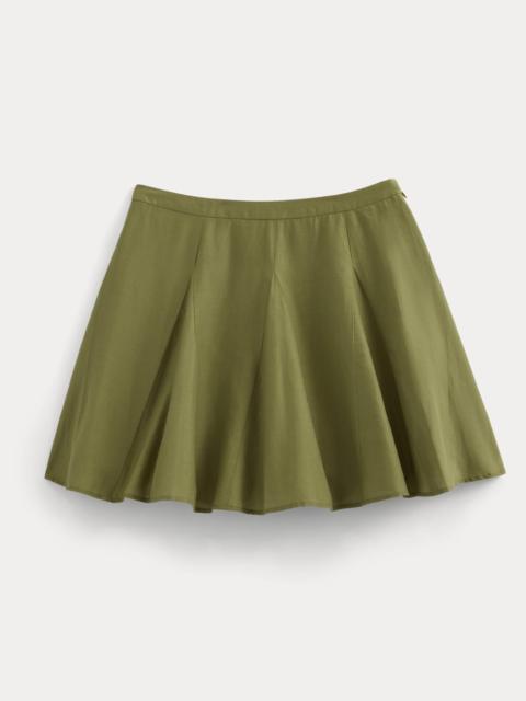 EVERLANE GODET MINI SKIRT IN COTTON SILK