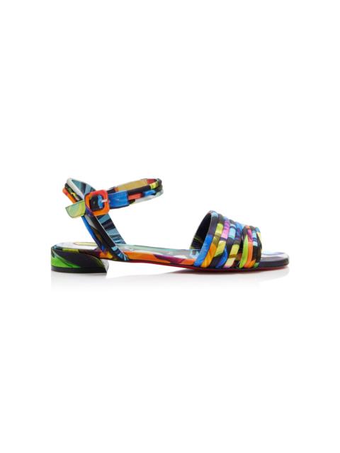 Christian Louboutin Sweet Disco Jane Printed Satin Sandals multi
