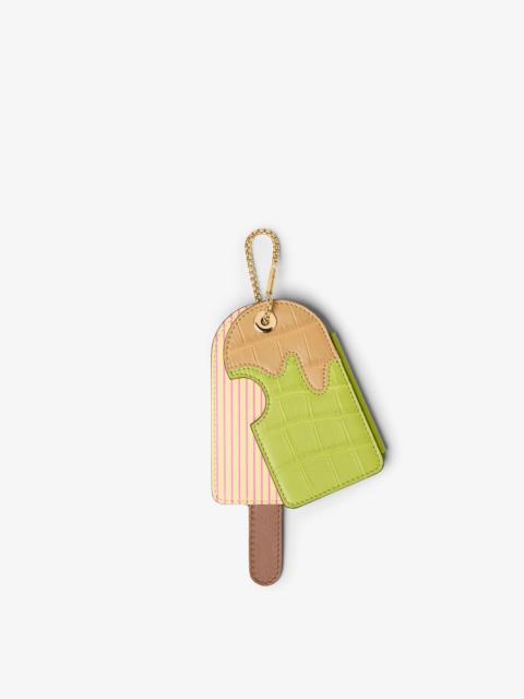 FENDI Fendi Icy Card Holder Green and brown inlaid alligator card holder