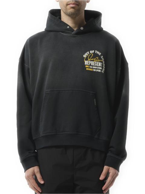 REPRESENT Out Of The Shadows Hoodie in Stained Black