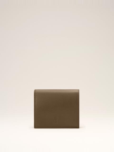 AMI Paris BROWN COWHIDE LEATHER BIFOLD WALLET WITH AMI DE COEUR