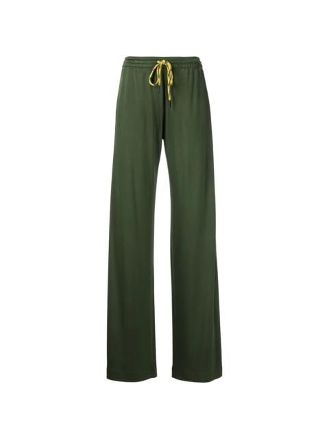 crepe texture wide-leg trousers