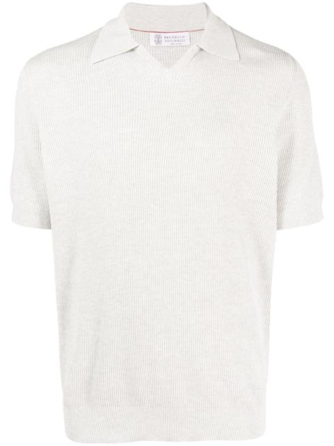 Brunello Cucinelli ribbed-knit polo shirt