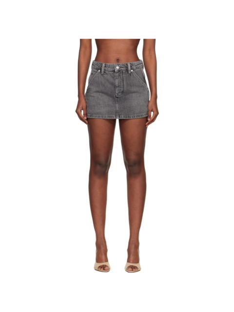 Alexander Wang Gray Denim Carpenter Mini Skort