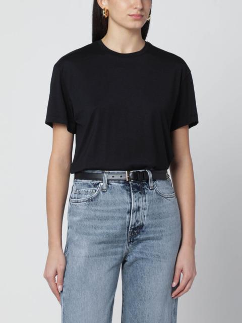 TOTEME Black organic cotton-blend T-shirt