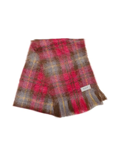 The Real McCoys MA24107 Plaid Pattern Mohair Scarf Red/Mint