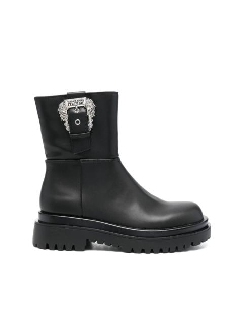 VERSACE JEANS COUTURE buckled round-toe low-heel boots