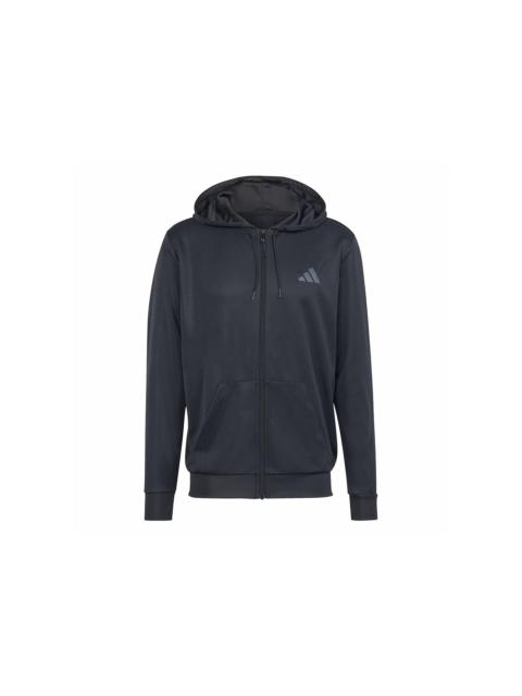 adidas adidas Train Essentials Seasonal Full-Zip Hoodie Black