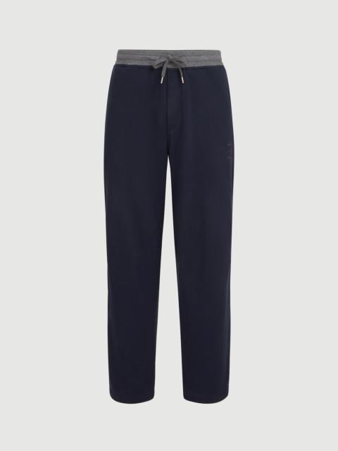 Brunello Cucinelli Cotton French terry trousers with embroidery
