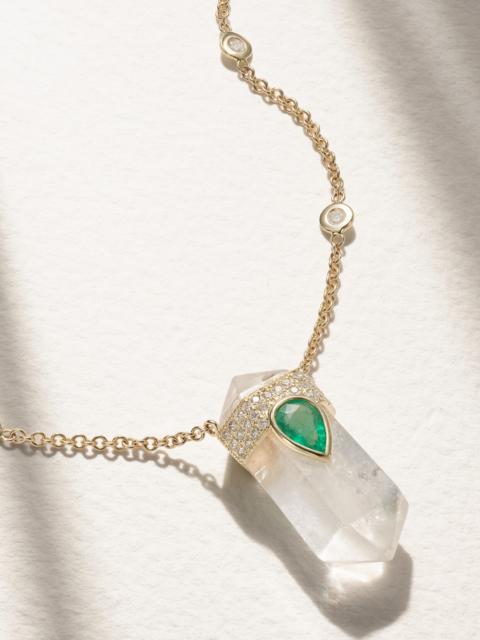 JACQUIE AICHE 14-karat Gold Multi-stone Necklace