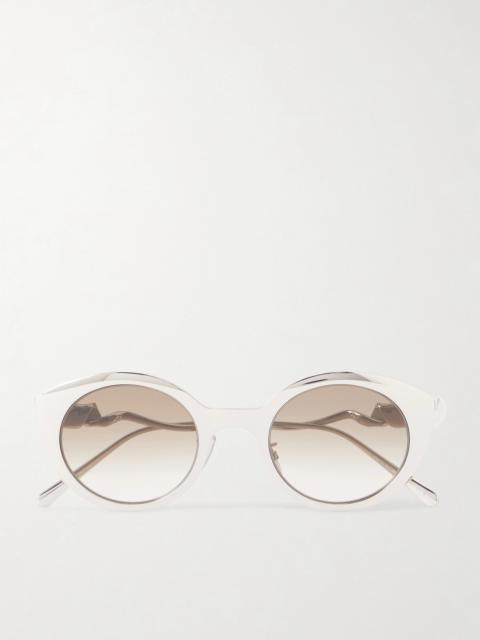 Loewe Coil Round-Frame Silver-Tone Sunglasses