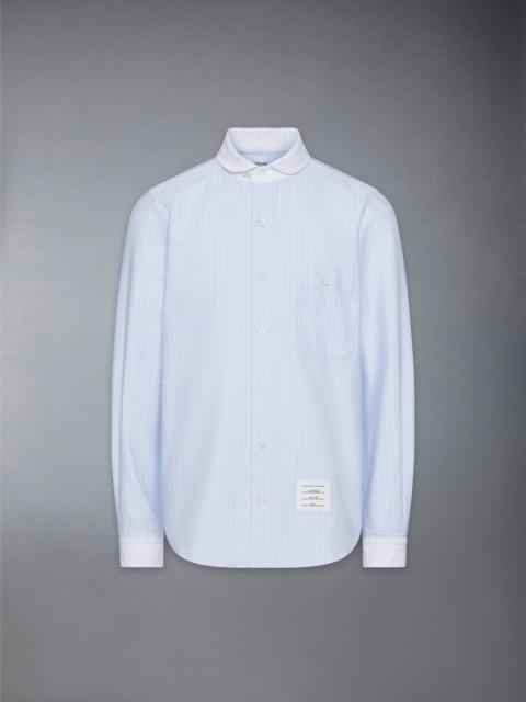 Thom Browne PINSTRIPE OXFORD SHAWL COLLAR SHIRT