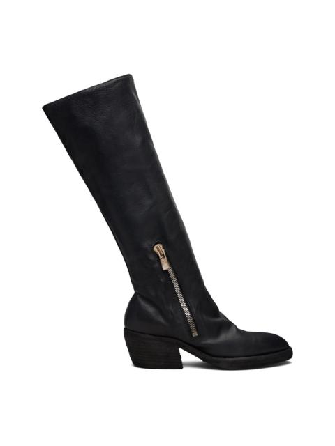 Guidi Black Soft Horse Black Side Zip Hi Boots