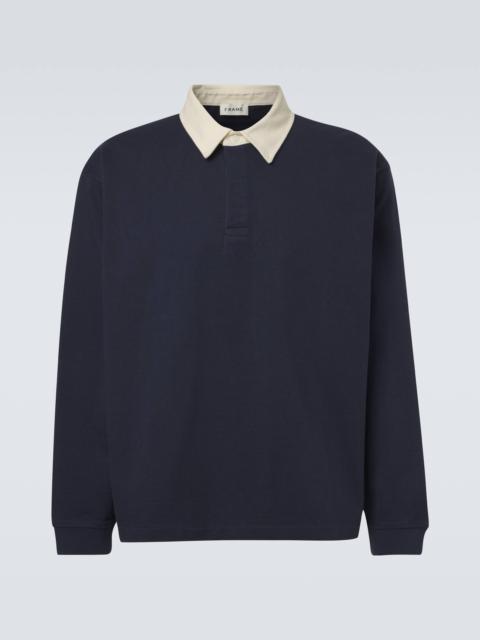 FRAME Cotton jersey polo sweater