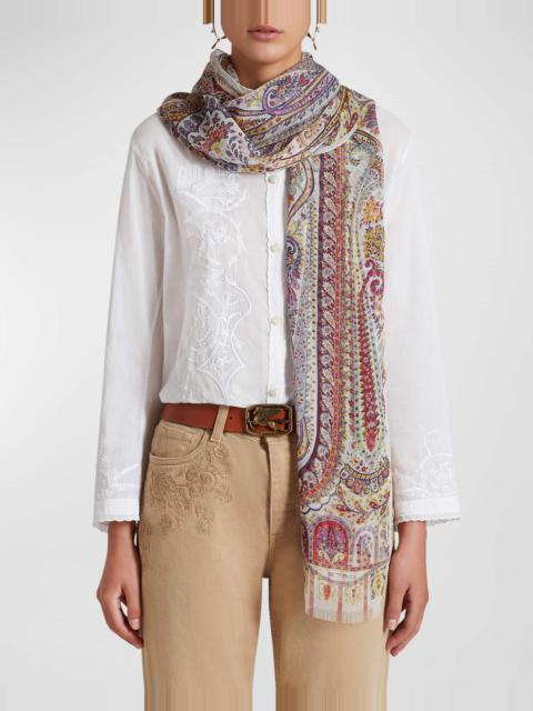 Paisley & Floral Silk Scarf