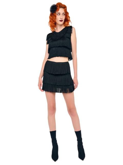 NORMA KAMALI FRINGE MINI SKIRT